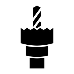 Hole Saw Glyph Icon Design