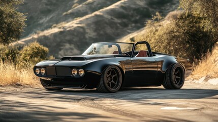 Fototapeta premium Electric-powered muscle cars, preserving classic designs while embracing sustainable technology