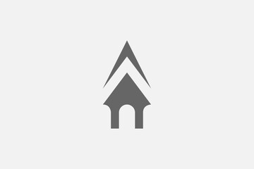 Home and arrow minimalist logo