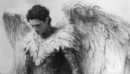 Fallen angel, beautiful daemon, Azazel. AI generative