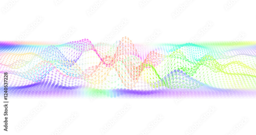 Poster wave pattern vector. 3d glowing abstract digital particles background. technology concept. abstract 