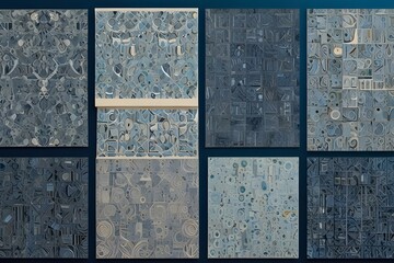 New
Premium
Close-up of various art papers on blue background Generative AI
