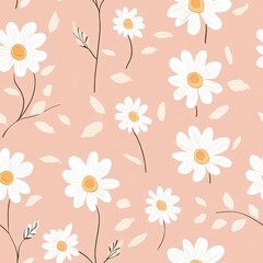 Pretty pastel pink daisy seamless pattern.  Perfect for spring or summer designs!