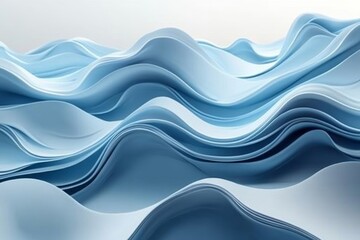 Obraz premium Abstract minimalist waves, dynamic design, 3d render, Generative AI