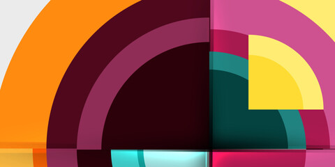 Obraz premium Techno circles and semi circles. Vector Illustration For Wallpaper, Banner, Background, Card, Book Illustration, landing page