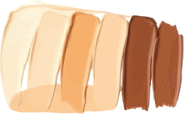 A high-quality, close-up image of six different foundation