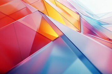 Fototapeta premium Abstract colorful prisms, layered design, 3d render, Generative AI