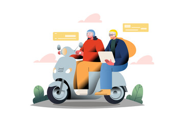 Urban Shopper Character Illustration in Pastel Tone