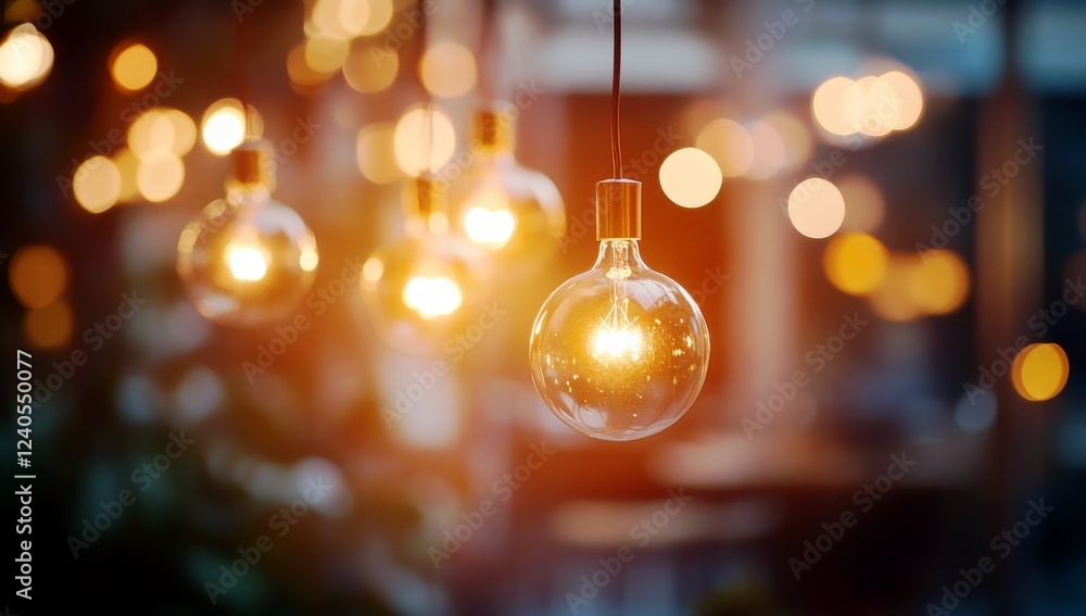 Poster softly glowing lights in warm atmosphere creating a cozy and inviting ambiance perfect for relaxatio