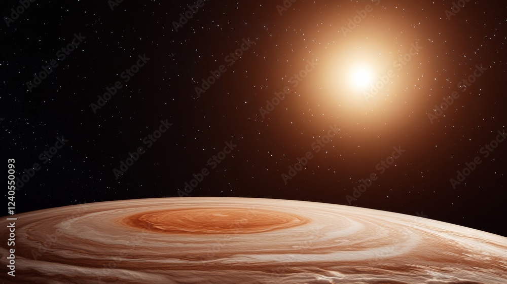 Poster celestial imagery for space technology detailed view of jupiters swirling clouds and great red spot 