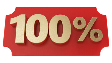 100 percent off discount​ - 3D Render Discount Tag