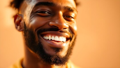 Man's Bright Smile Golden Hour Portrait Photography