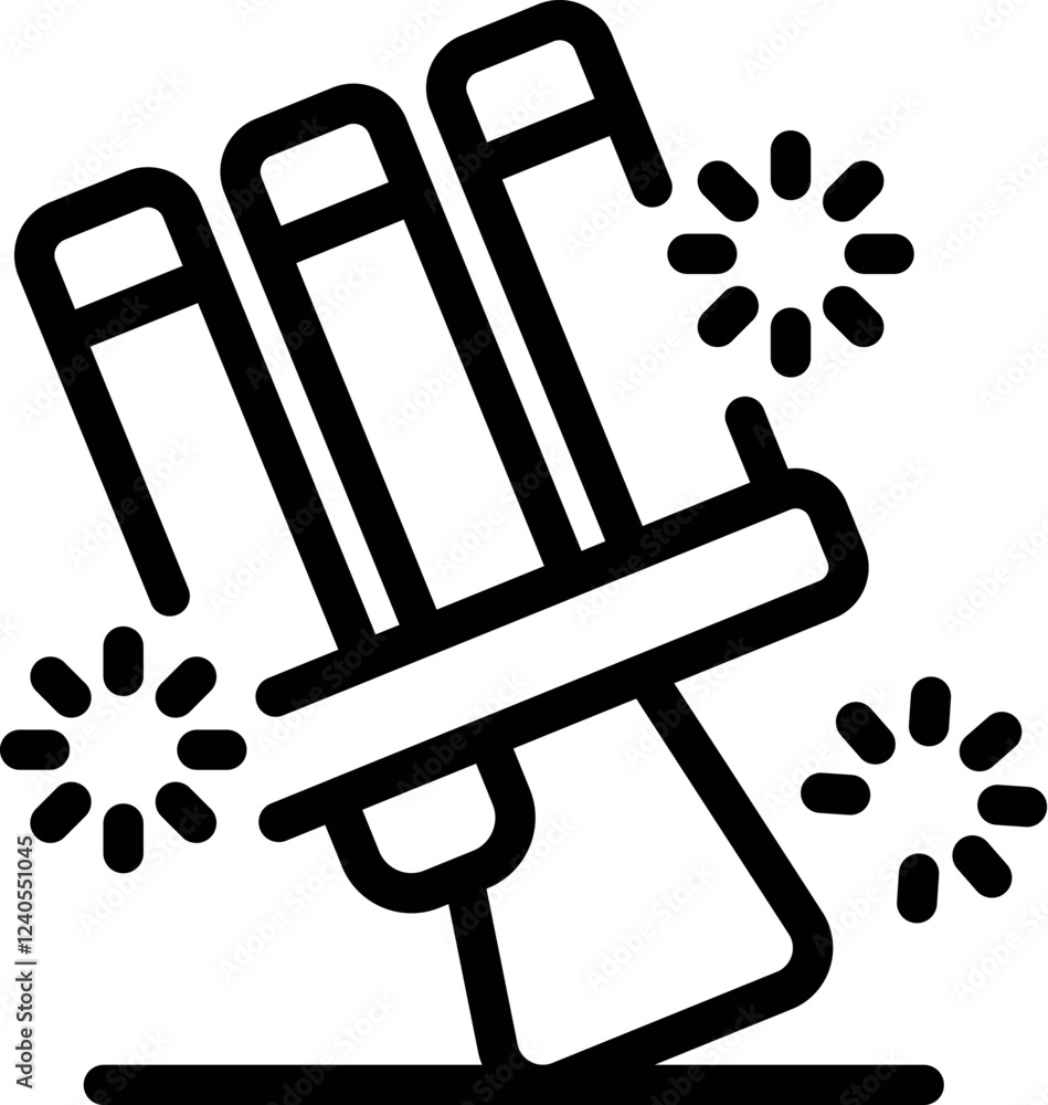 Poster firework rocket exploding, creating a festive and celebratory atmosphere with sparks flying around