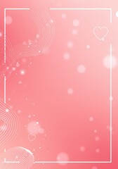 Romantic Pink Background with Hearts and Abstract Lines Perfect for Valentine s Day or Wedding