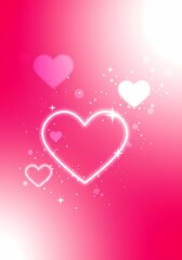 Glowing Pink Hearts Valentine s Day Background Romantic Love Design Abstract Hearts Illustration