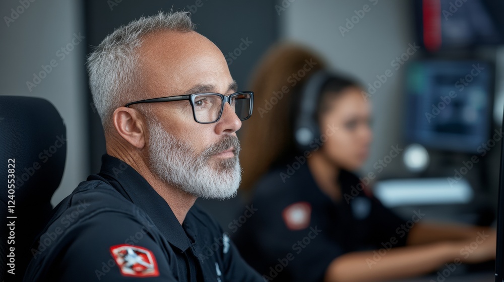 Poster Maximalist Safety Design in Urban Emergency Centers Functional Graphics and Tech for Crisis Coordination by Diverse 30s Team - Enhancing Professional Response and Strategy
