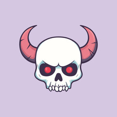 A cartoon monster skull vector illustration 