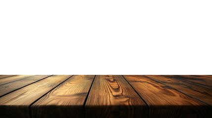 Empty wooden table front view for a vintage interior design backdrop. Created with Generative AI.