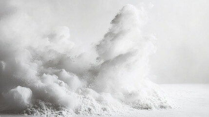 Cornstarch puffing into the air