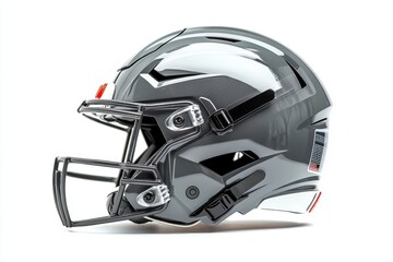 Fototapeta premium Gray American Football Helmet Side View