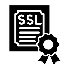 SSL Certificate Glyph Icon Design