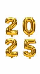 Obraz premium Gold Number Balloons 2025 Festive Party Decorations New Year s Celebration