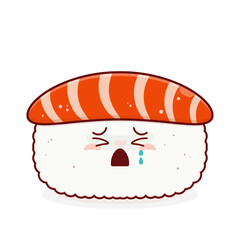 sushi salmon crying face cartoon cute