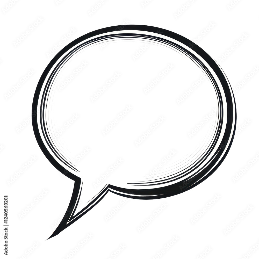 Aufkleber creative design of a speech bubble outline suitable for various graphic applications in light tones 