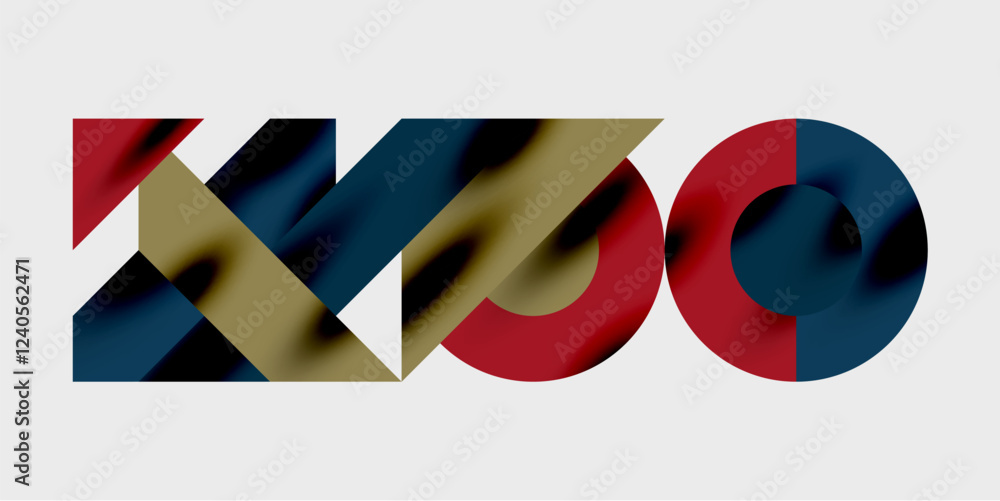 Aufkleber modern abstract background featuring circles, lines, and triangles in a dynamic geometric compositio