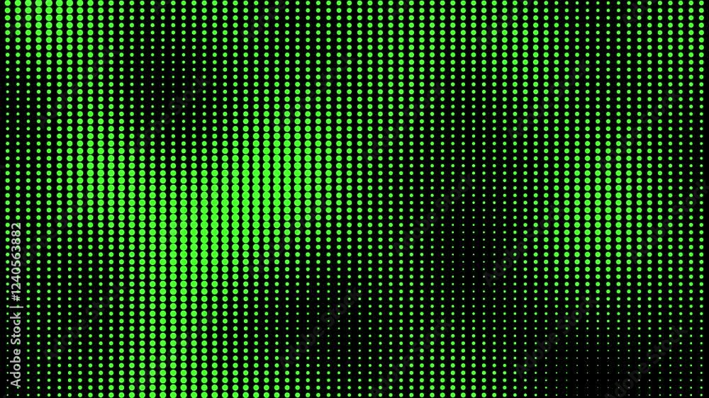 Poster green dotted grunge halftone animated background. abstract halftone motion background. moving dots s