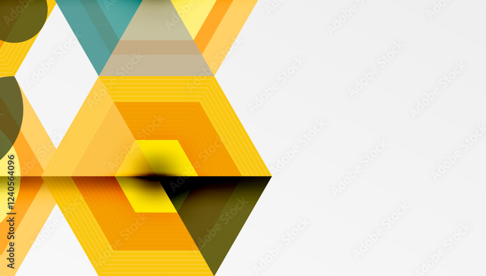 Poster hexagons design geometric abstract background