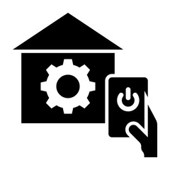 Smart Home Automation Script Glyph Icon Design