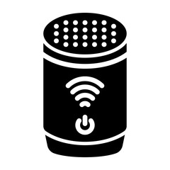 Smart Speaker Glyph Icon Design