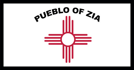 Zia Pueblo Flag Vector Illustration Premium Quality