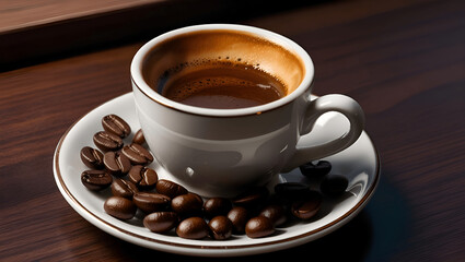 Obraz premium Coffee with coffee beans