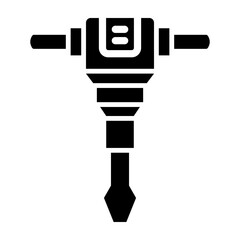 Jack Hammer Glyph Icon Design