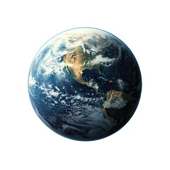 Obraz premium Earth globe, space view, clouds, transparent bg, global use