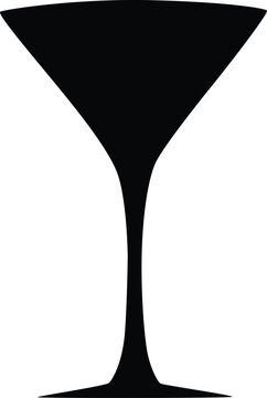 recommend clip art: Martini Glass Silhouette Design On White Background