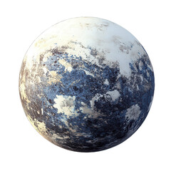 Icy planet, digital render, space, background transparent, science fiction
