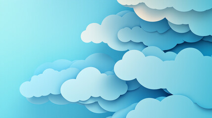 Cloud-Like Paper Background. Soft, rounded layers resembling fluffy clouds. Paper cut out effect