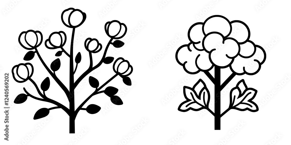 Poster a simple black and white tree icon featuring a basic outline design.