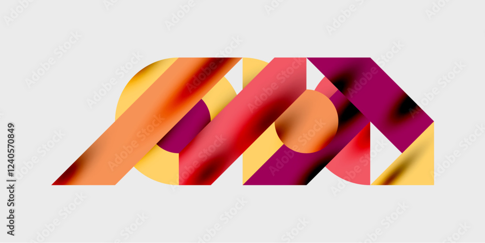 Poster Modern abstract background featuring circles, lines, and triangles in a dynamic geometric composition. Perfect for stylish, tech, or creative-themed designs
