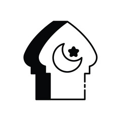 Mosque Window icon vector stock illustration