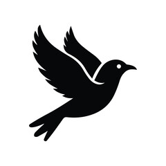 Obraz premium Silhouette of a bird in flight, conveying freedom.