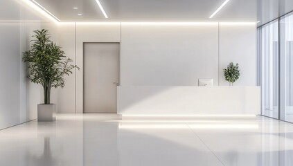 Modern Minimalist Office Reception Area Design
