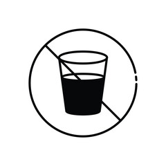 No Drink icon vector stock illustration