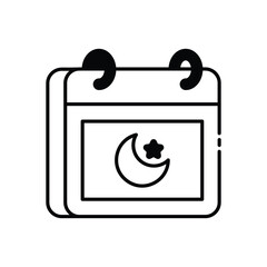 Ramadan calendar icon vector stock illustration