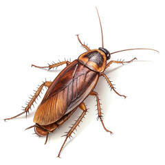 Cockroach isolated on white