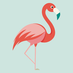 Watercolor flamingo. Summer exotic decoration print for wrapping, wallpaper, fabric, card. Vector.