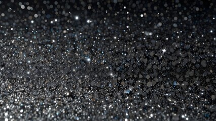 Silver glitter background, sparkling shimmer glow particles texture. Generative AI